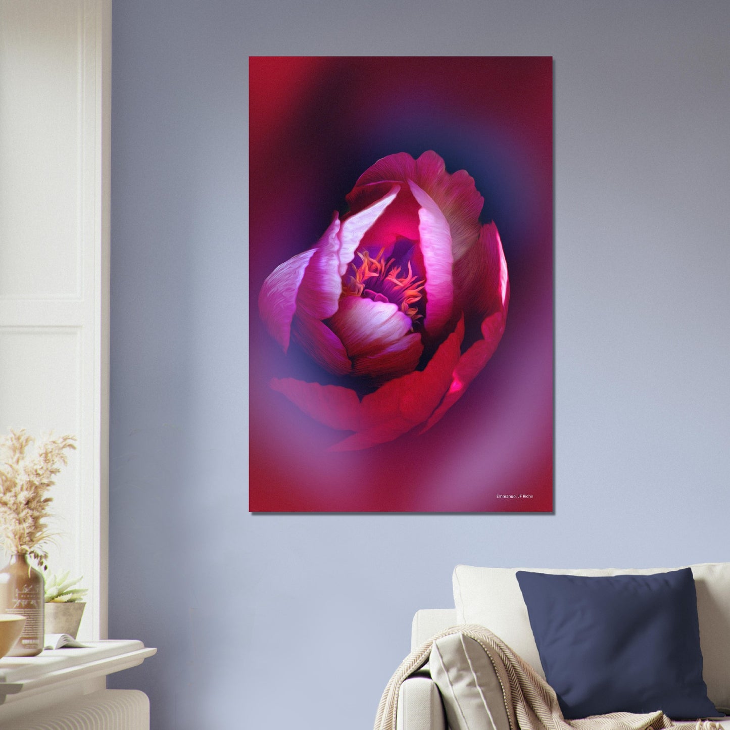 Rose - création rose-mauve - papier poster Premium Semi-Glossy