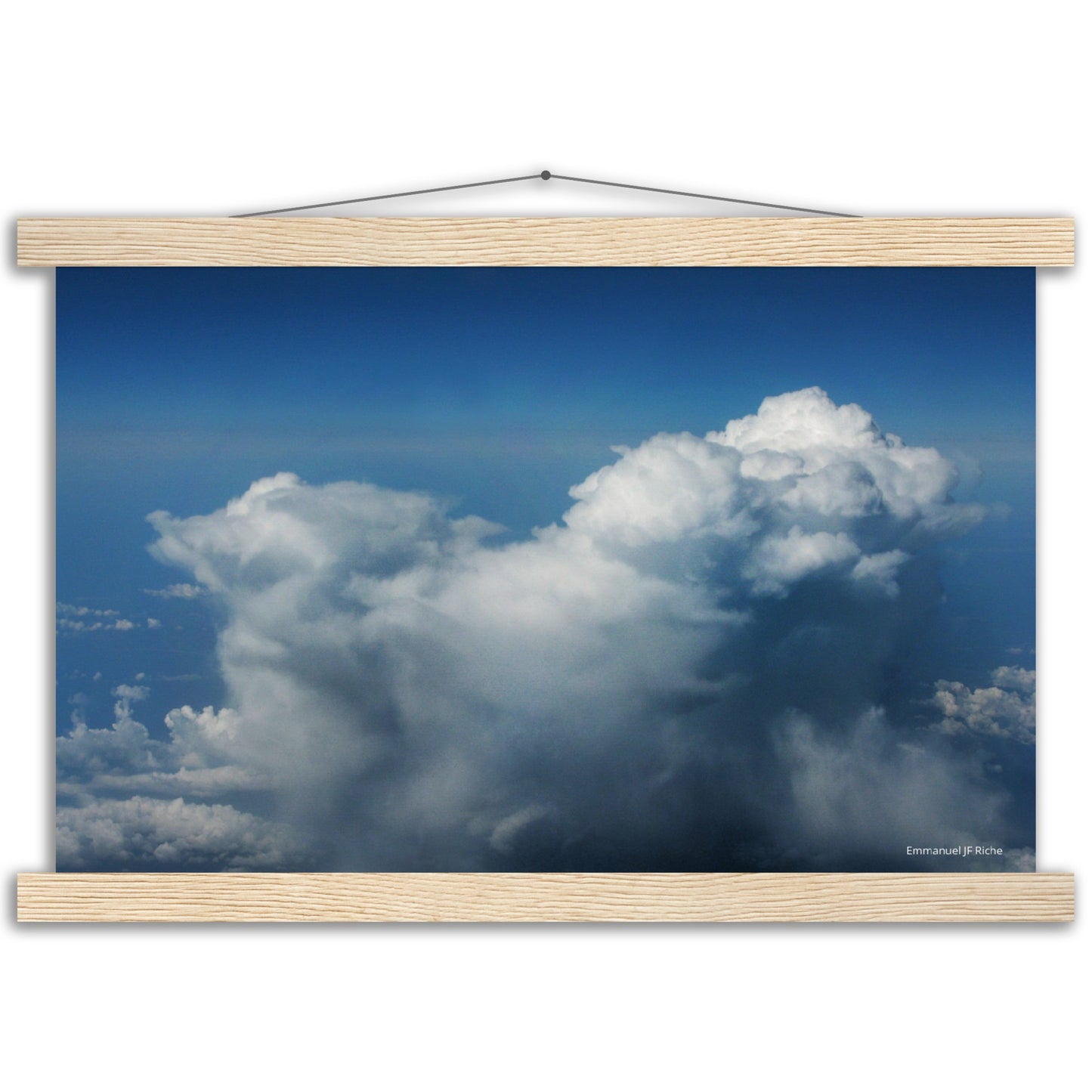 Nuages - cumulonimbus - Affiche en papier mat qualité musée avec cintres bois