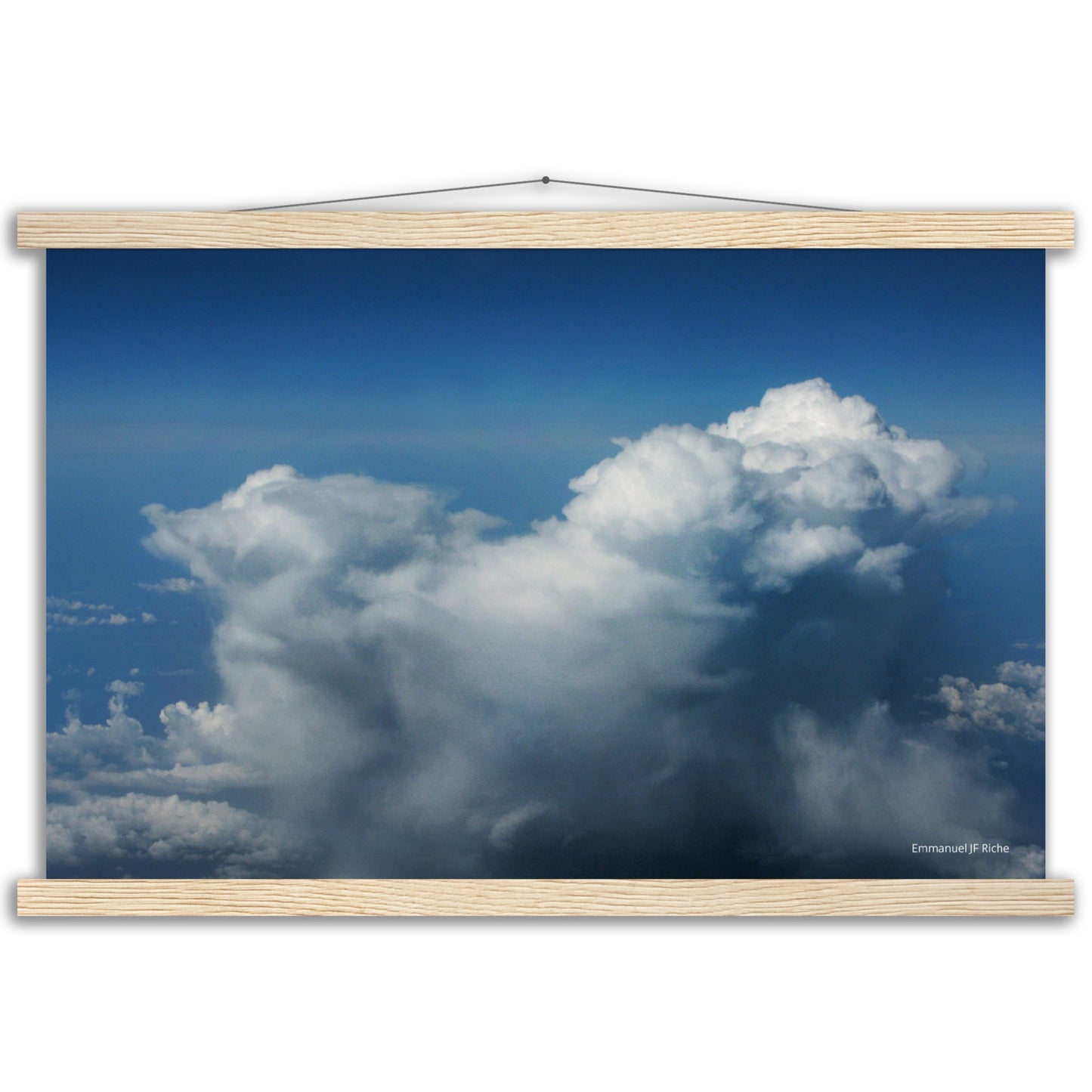 Nuages - cumulonimbus - Affiche en papier mat qualité musée avec cintres bois