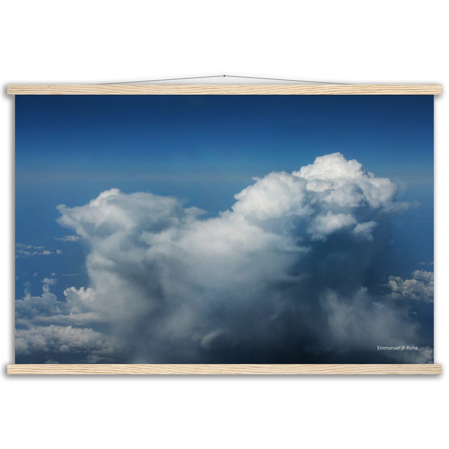 Nuages - cumulonimbus - Affiche en papier mat qualité musée avec cintres bois